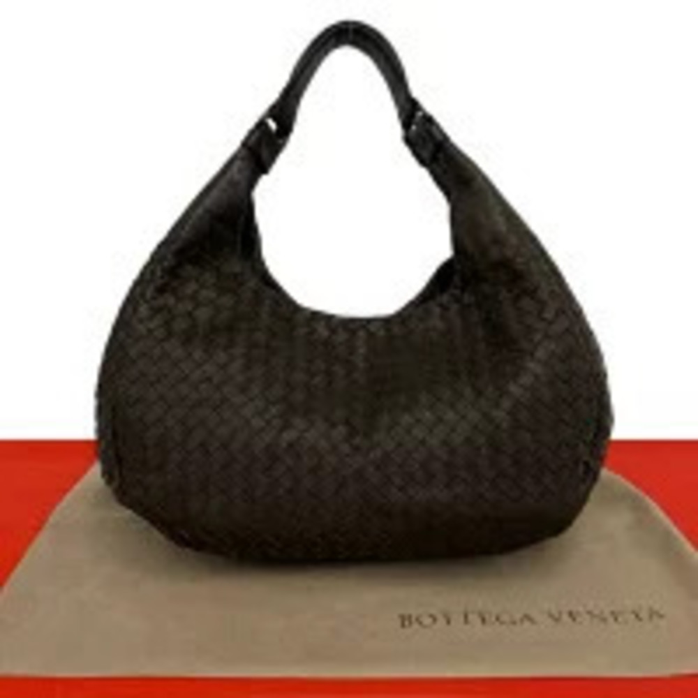Bottega Veneta Campana Intrecciato Leather Hobo Brown